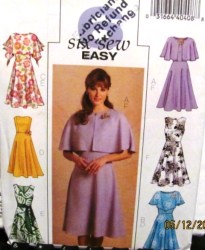 4724 EZ COVER-UP,STRAPLESS OR NOT FLARE DRESS,SASH PATTERN 16-22